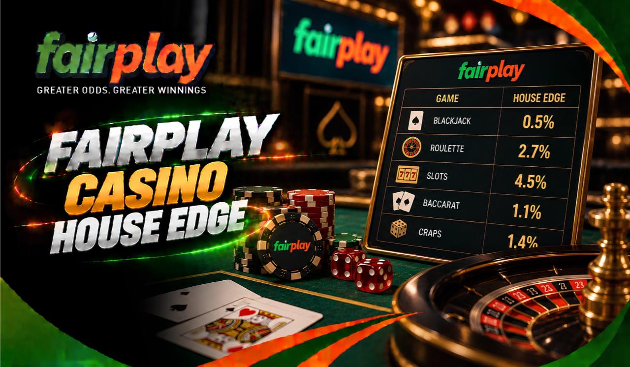 Fairplay Casino Games: chips stacked beside cards on a green baize casino table